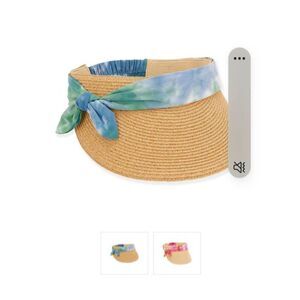Caribbean Joe UPF 50+ protection straw visor hat cruise beach sun vacation